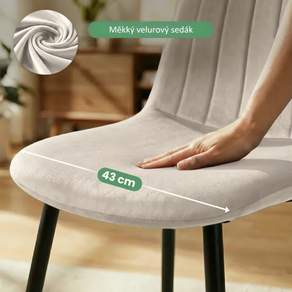 Ak furniture Čalouněná jídelní židle Lumo béžová