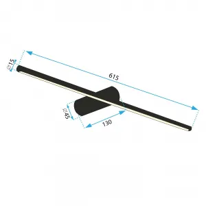TooLight Kúpeľňové LED svietidlo APP1348-W 61,5 cm temne zlaté/neutrálna biela