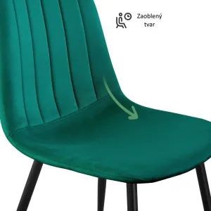 Ak furniture Čalouněná jídelní židle Lumo lahvově zelená