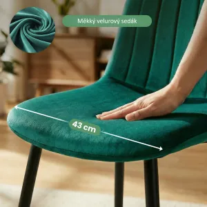Ak furniture Čalouněná jídelní židle Lumo lahvově zelená