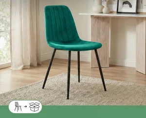Ak furniture Čalouněná jídelní židle Lumo lahvově zelená