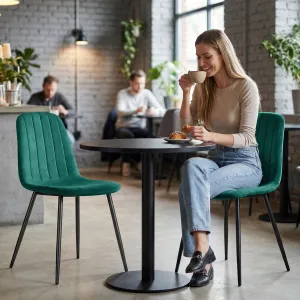 Ak furniture Čalouněná jídelní židle Lumo lahvově zelená