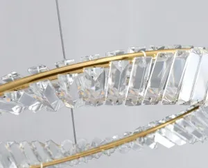TooLight Krištáľový závesný LED luster APP1201-CP 50 cm zlatý/neutrálna biela