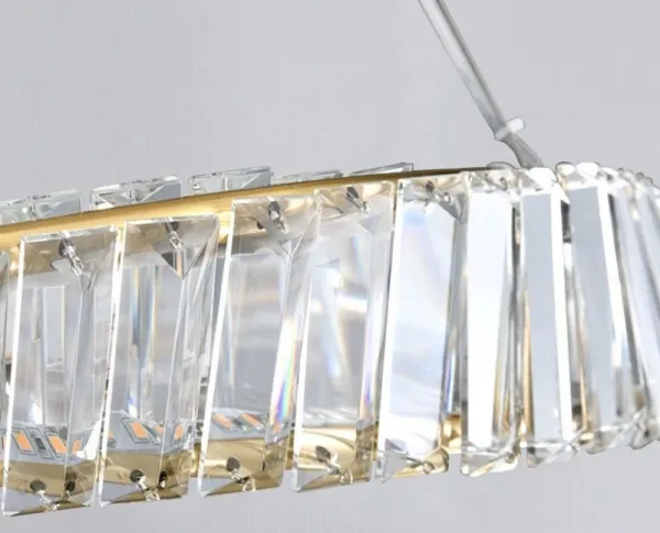TooLight Krištáľový závesný LED luster APP1201-CP 50 cm zlatý/neutrálna biela