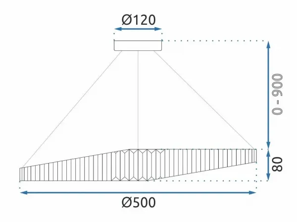 TooLight Krištáľový závesný LED luster APP1201-CP 50 cm zlatý/neutrálna biela