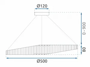 TooLight Krištáľový závesný LED luster APP1201-CP 50 cm zlatý/neutrálna biela