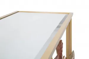 Mauro Ferretti Konzolový stolík Glamy Redy 114 cm zlatý/červený