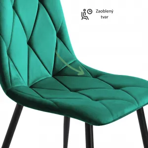 Ak furniture Čalouněná jídelní židle Milo lahvově zelená