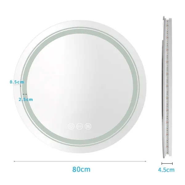 HALMAR Kúpeľňové zrkadlo DOVER 80 cm strieborné