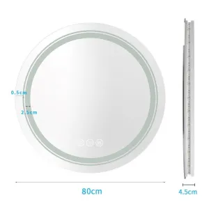 HALMAR Kúpeľňové zrkadlo DOVER 80 cm strieborné