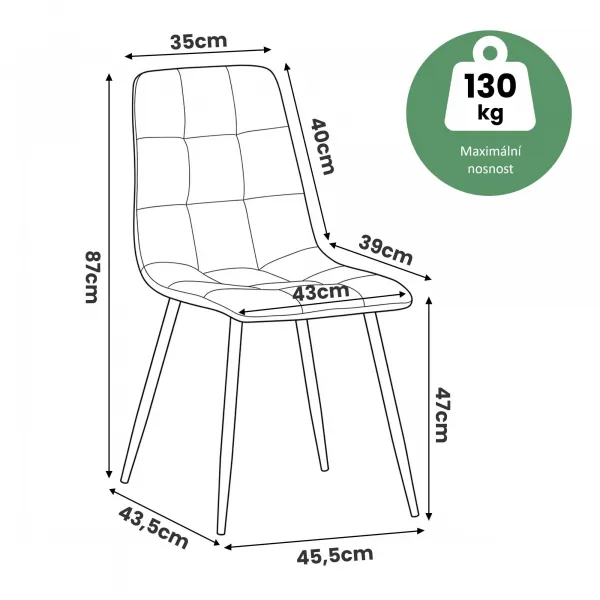 Ak furniture Čalouněná jídelní židle Nero béžová