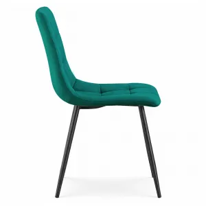 Ak furniture Čalouněná jídelní židle Nero lahvově zelená