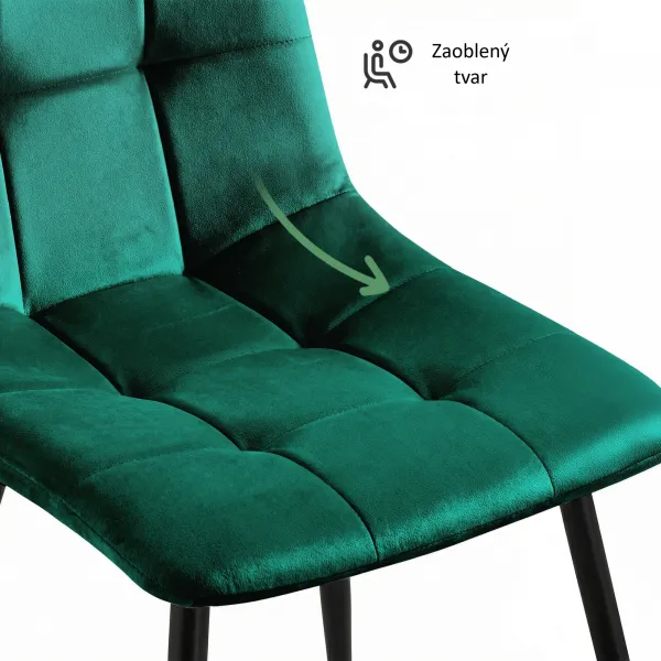 Ak furniture Čalouněná jídelní židle Nero lahvově zelená