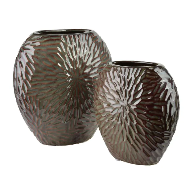 Mondex Keramická váza Yarine 26 cm fialová/zelená