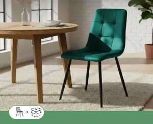 Ak furniture Čalouněná jídelní židle Nero lahvově zelená