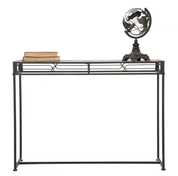 Mauro Ferretti Konzolový stolík Essential 110 cm čierny/hnedý