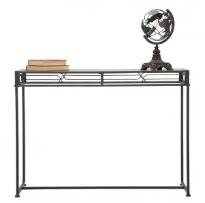 Mauro Ferretti Konzolový stolík Essential 110 cm čierny/hnedý