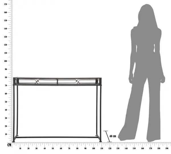 Mauro Ferretti Konzolový stolík Essential 110 cm čierny/hnedý