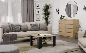 TP Living Konferenčný stolík Lawa Square 68 cm dub artisan/čierny