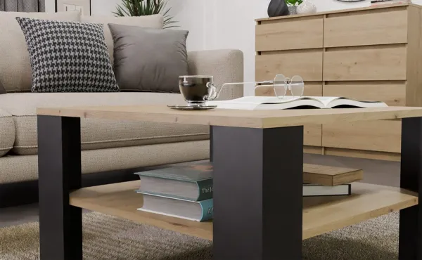 TP Living Konferenčný stolík Lawa Square 68 cm dub artisan/čierny