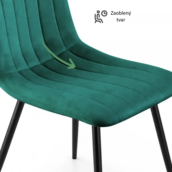 Ak furniture Čalouněná jídelní židle Livo lahvově zelená
