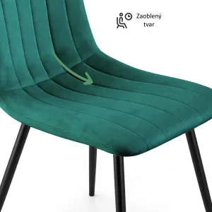 Ak furniture Čalouněná jídelní židle Livo lahvově zelená