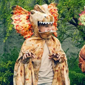 Souza! – detský kostým – dinosaurí plášť Dilophosaurus – 4 až 7 rokov, 104 – 122 cm