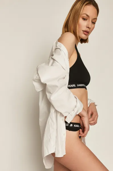 Spodná Bielizeň Karl Lagerfeld Logo Bralette Black