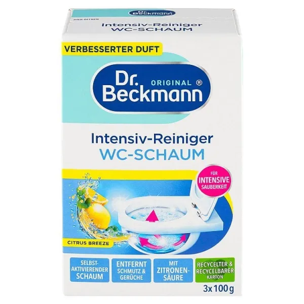 Dr. Beckmann Citrus Breeze výkonný penový čistič toaliet 3 x 100 g 1bal.