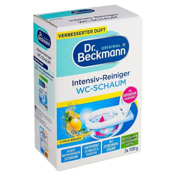 Dr. Beckmann Citrus Breeze výkonný penový čistič toaliet 3 x 100 g 1bal.