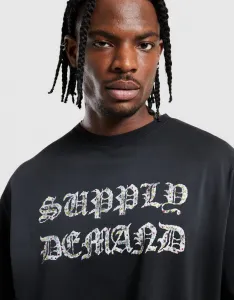 Supply&demand Tričko Glitter Tee Blk-Blk