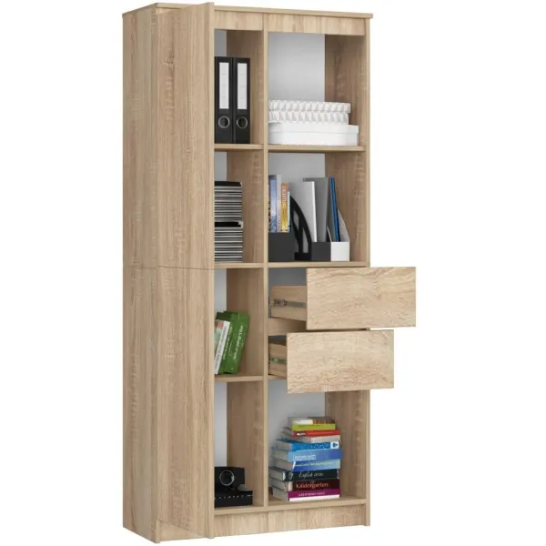 Ak furniture Kancelářská knihovna Rexa dub sonoma