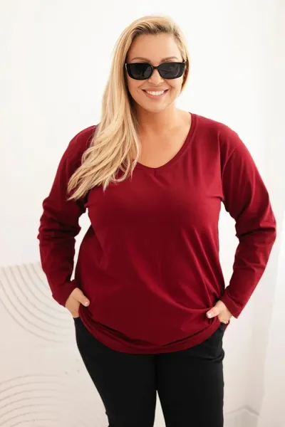 Legínovo Dámska blúzka Plus Size s lodičkovým výstrihom biela Farba: Čierna, Veľkosť: 2XL/3XL