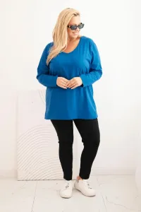 Legínovo Dámska blúzka Plus Size s lodičkovým výstrihom biela Farba: Čierna, Veľkosť: 2XL/3XL