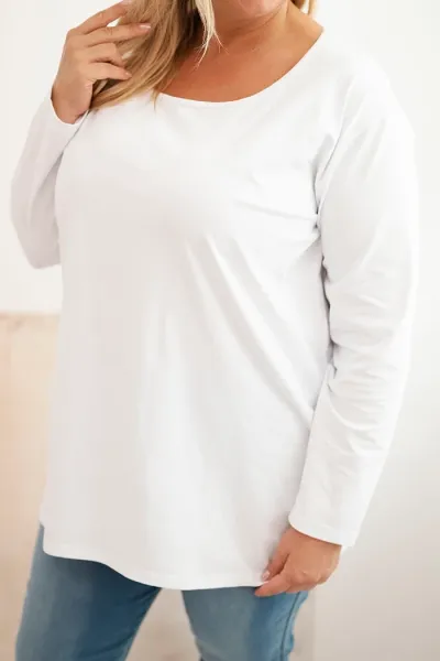Legínovo Dámska blúzka Plus Size s lodičkovým výstrihom biela Farba: Čierna, Veľkosť: 2XL/3XL