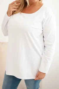 Legínovo Dámska blúzka Plus Size s lodičkovým výstrihom biela Farba: Čierna, Veľkosť: 2XL/3XL