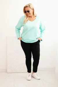 Legínovo Dámska blúzka Plus Size s lodičkovým výstrihom biela Farba: Čierna, Veľkosť: 2XL/3XL