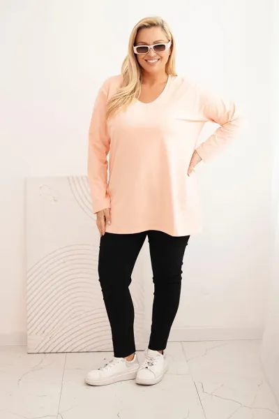 Legínovo Dámska blúzka Plus Size s lodičkovým výstrihom biela Farba: Čierna, Veľkosť: 2XL/3XL