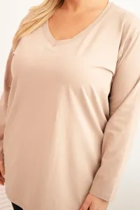 Legínovo Dámska blúzka Plus Size s lodičkovým výstrihom biela Farba: Čierna, Veľkosť: 2XL/3XL