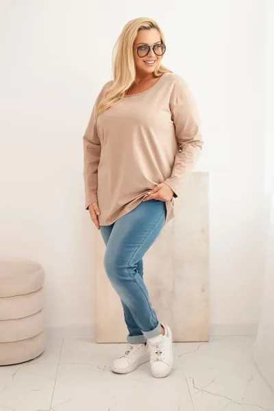 Legínovo Dámska blúzka Plus Size s lodičkovým výstrihom biela Farba: Čierna, Veľkosť: 2XL/3XL