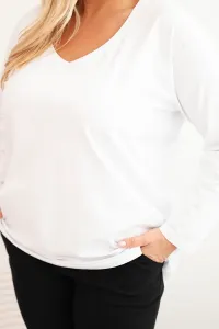 Legínovo Dámska blúzka Plus Size s lodičkovým výstrihom biela Farba: Čierna, Veľkosť: 2XL/3XL