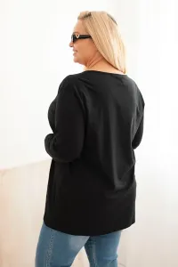 Legínovo Dámska blúzka Plus Size s lodičkovým výstrihom biela Farba: Čierna, Veľkosť: 2XL/3XL