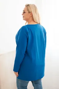 Legínovo Dámska blúzka Plus Size s lodičkovým výstrihom biela Farba: Čierna, Veľkosť: 2XL/3XL