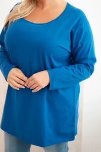 Legínovo Dámska blúzka Plus Size s lodičkovým výstrihom biela Farba: Čierna, Veľkosť: 2XL/3XL
