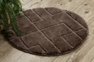 Kúpeľňový koberček SUPREME LINES línie, hnedý kruh