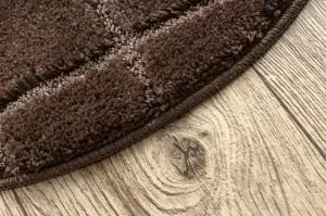 Kúpeľňový koberček SUPREME LINES línie, hnedý kruh