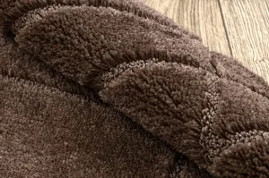 Kúpeľňový koberček SUPREME LINES línie, hnedý kruh