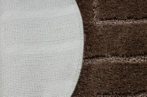 Kúpeľňový koberček SUPREME LINES línie, hnedý kruh