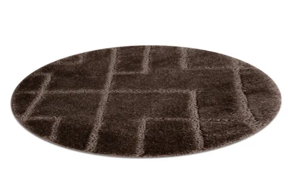 Kúpeľňový koberček SUPREME LINES línie, hnedý kruh