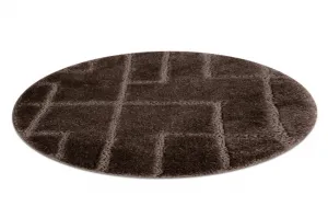 Kúpeľňový koberček SUPREME LINES línie, hnedý kruh